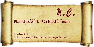 Mandzák Ciklámen névjegykártya
